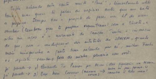 Trecho de carta de Tom Jobim a Vinicius de Moraes